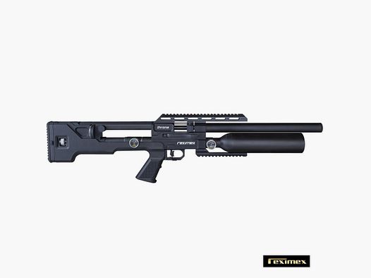 Carabina PCP Reximex Throne calibro 5,50 mm. Sintetica Nera. 24 joule.