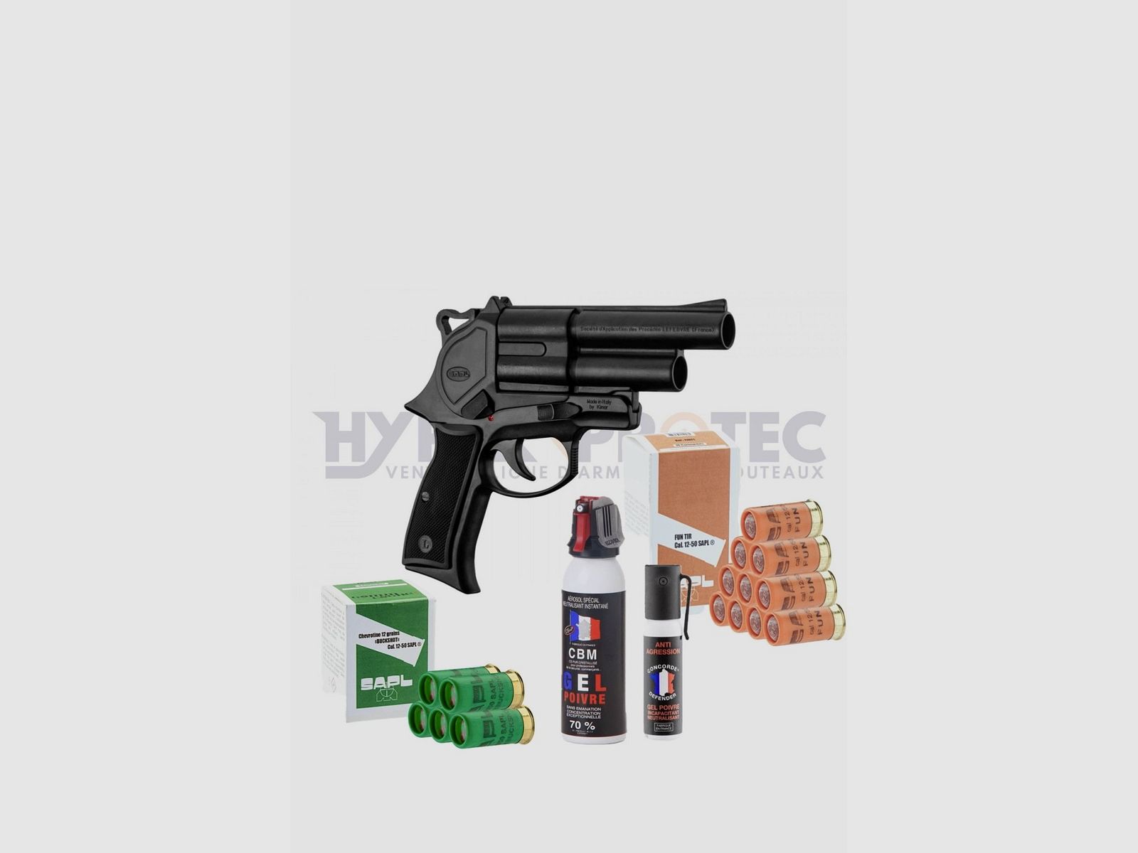Pack SAPL GC54 + Patrone Gummigeschoss + Patrone Schrot + Tränengas
