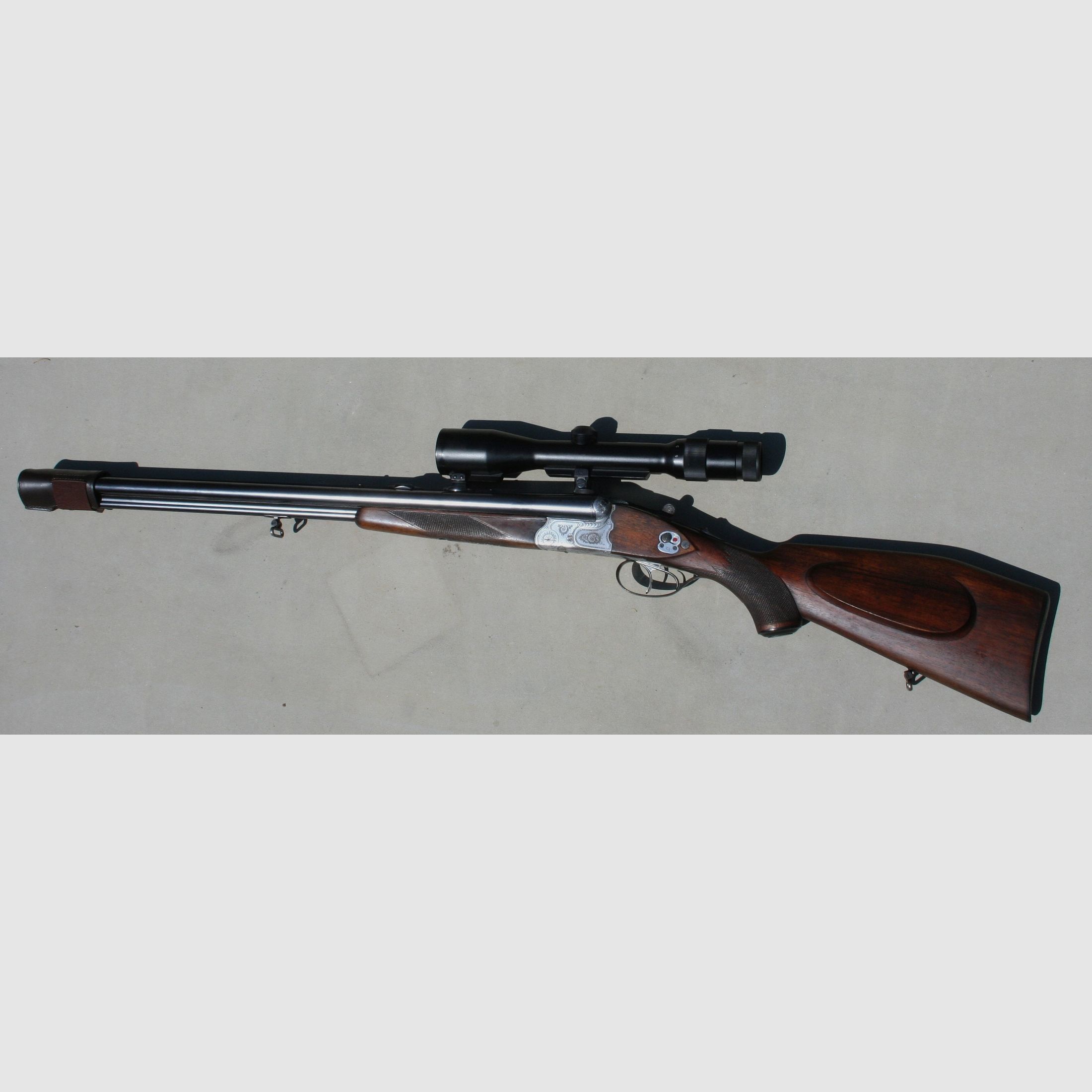 Krieghoff "Drilling" 7 x 65R, 16/70 Schrot mit Einstecklauf Krieghoff 22 Win.mag, Zielfernrohr Carl Zeiss 1,5 - 6 x 42