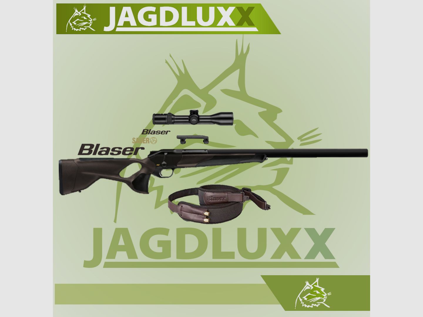 Blaser R8 Ultimate Silence im Komplettset mit Blaser B2 2-12x50 und Gewehrriemen