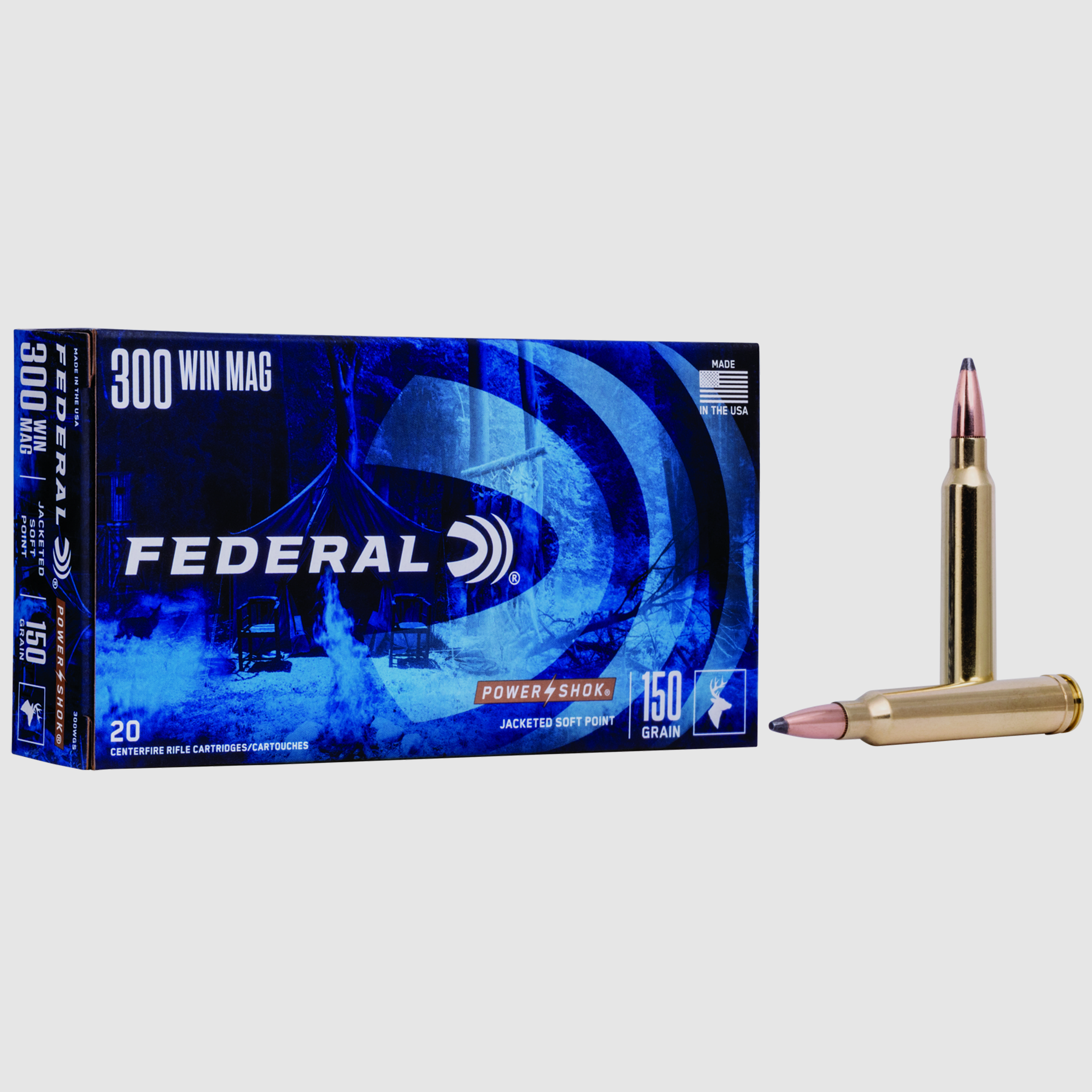 Federal Rifle Ammunition .300 Win. Mag. 9.7g Jacketed Soft Point Power Shok