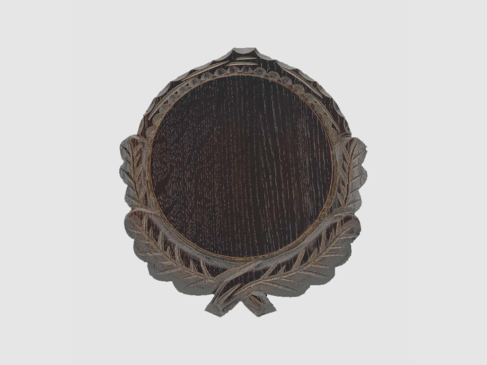Trophäenschild für Keiler geschnitzt 14 cm dunkel