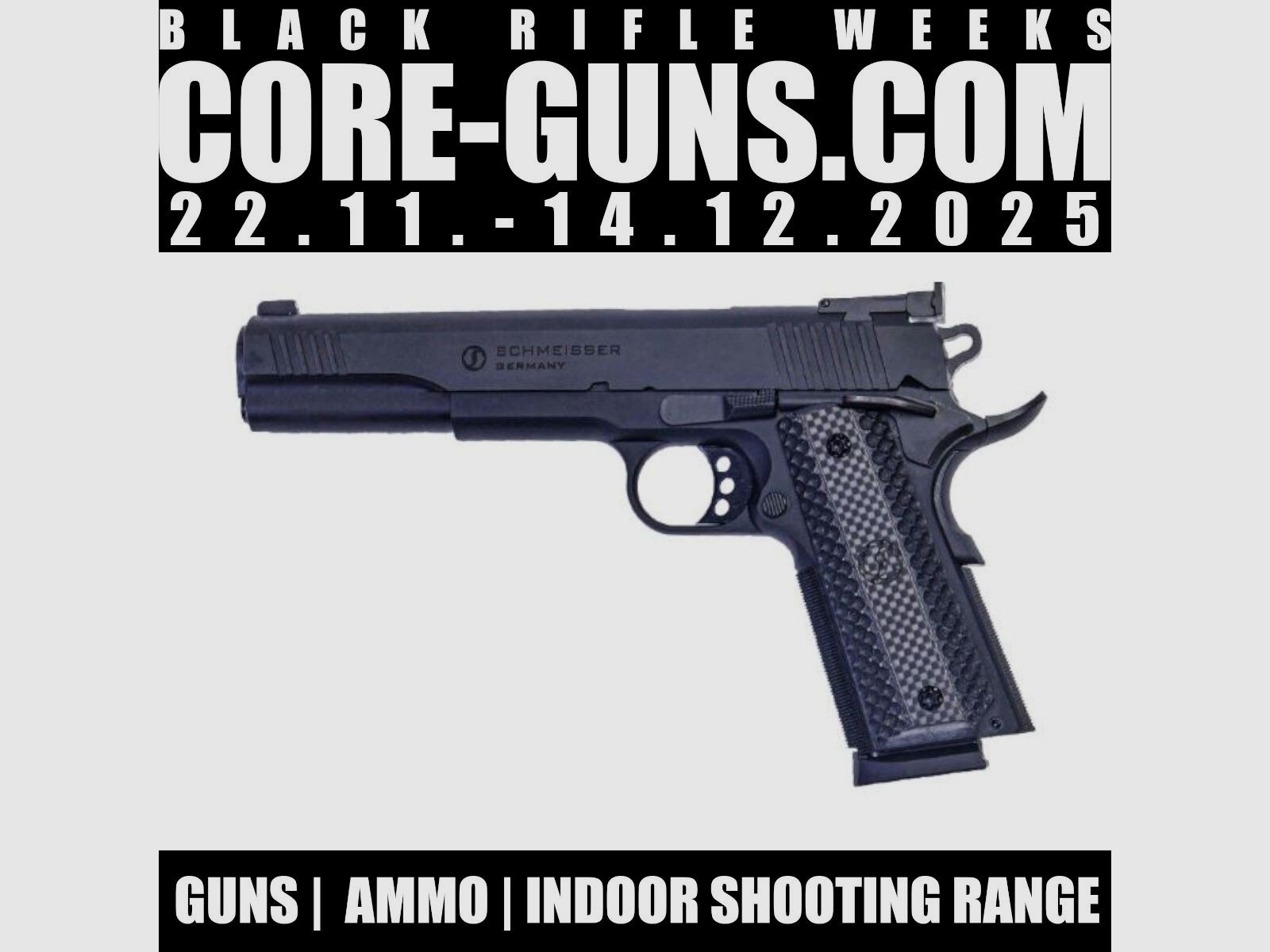 Pistola Schmeisser Hugo 1911, 6" calibro 45 ACP nera BLACK WEEKS DEAL