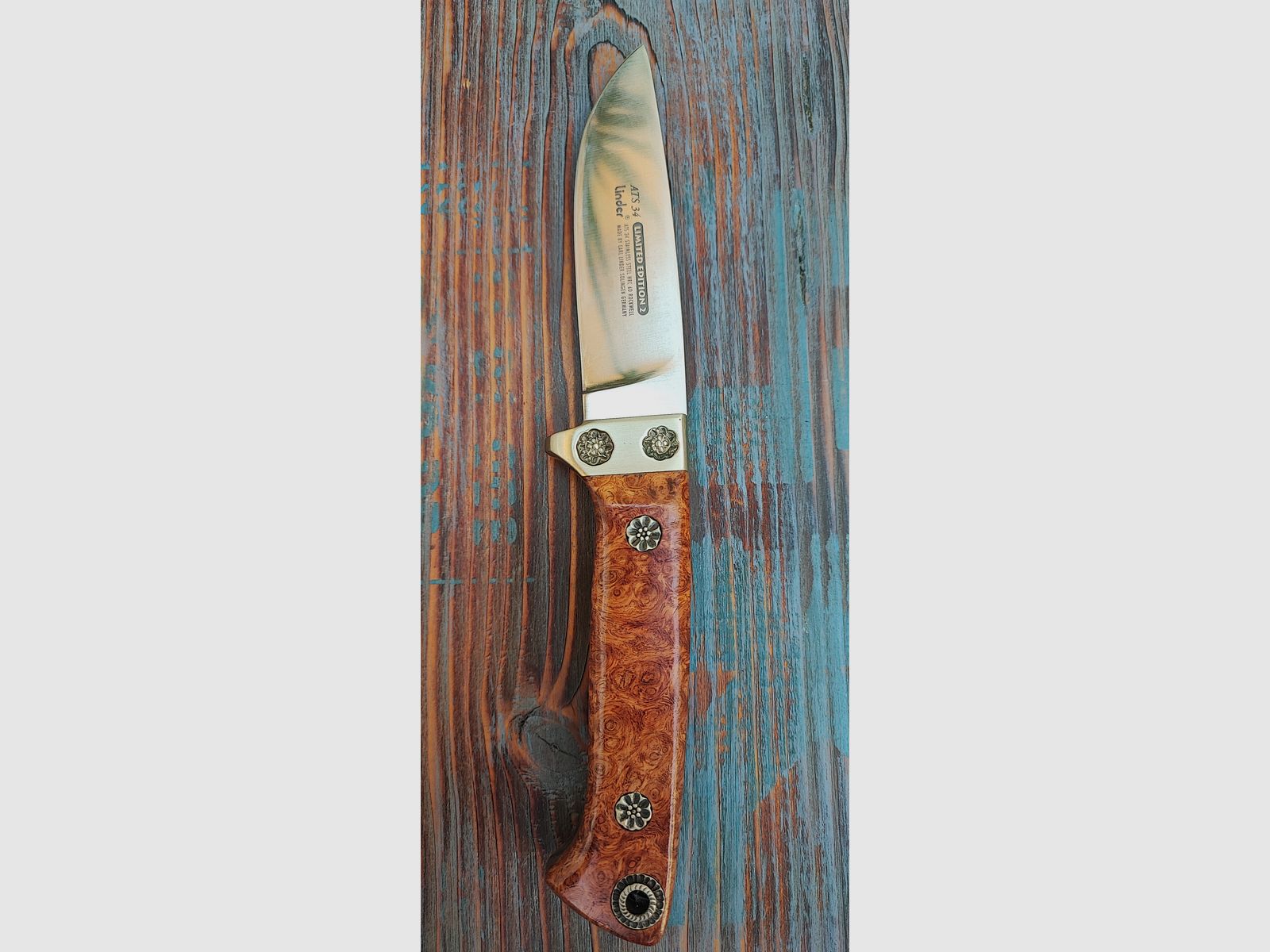 Linder ATS 34 couteau de chasse avec étui Limité #41/444