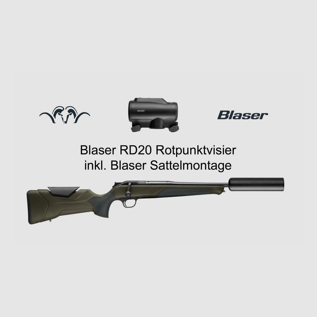 Blaser Group GmbH Blaser R8 Professional 2.0 Darkolive .308 Win LL47 + RD20 Red Dot + B50Ti Silencer