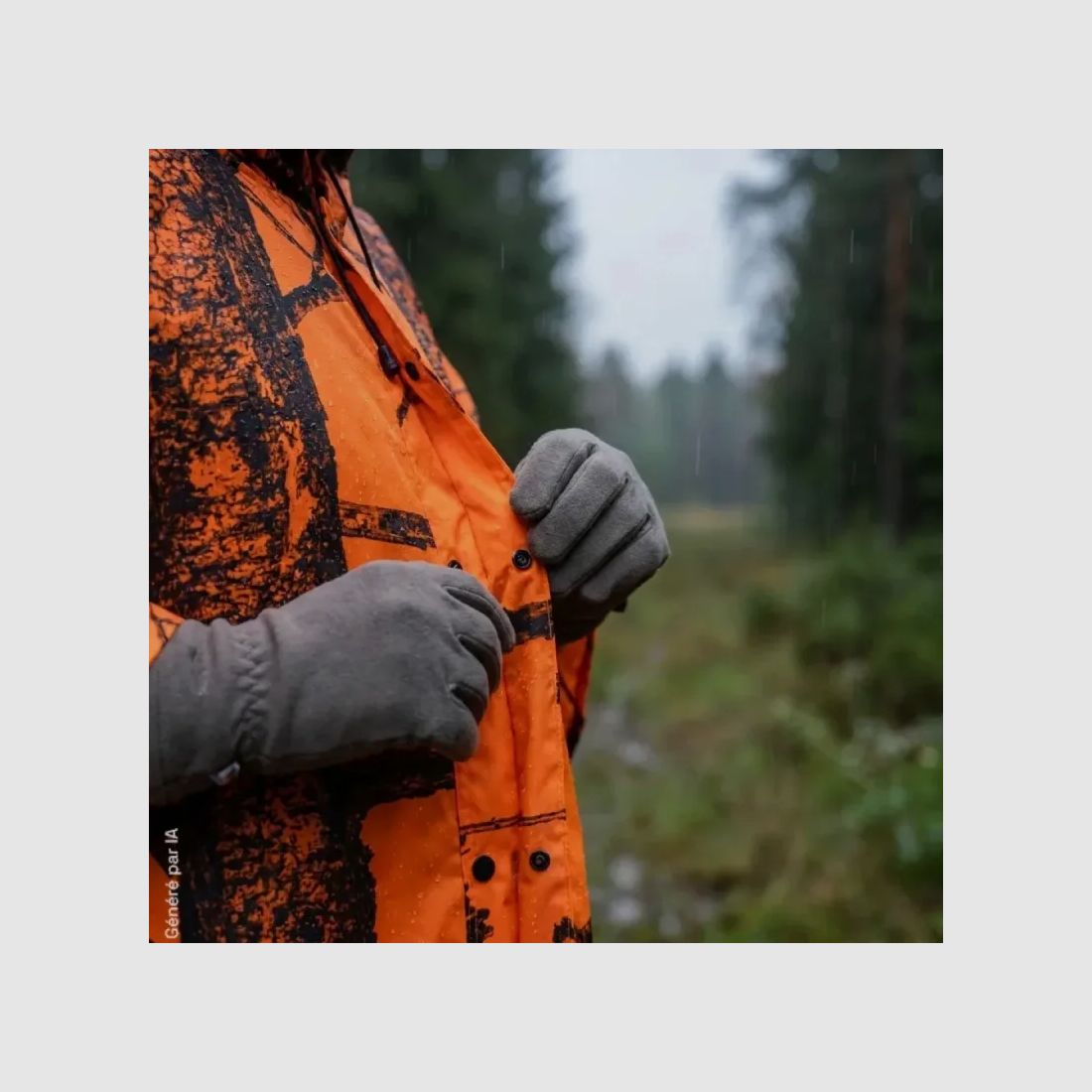 Oranje Camouflage Regenponcho Waterdicht en Winddicht, afbeelding 3 van 5