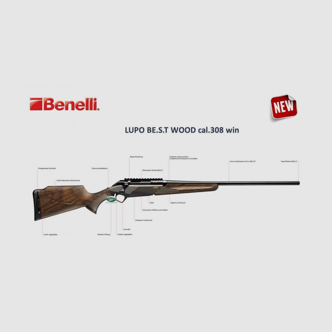 BENELLI LUPO BE.S.T Holz Kal.308 Win, Bild 1 von 2
