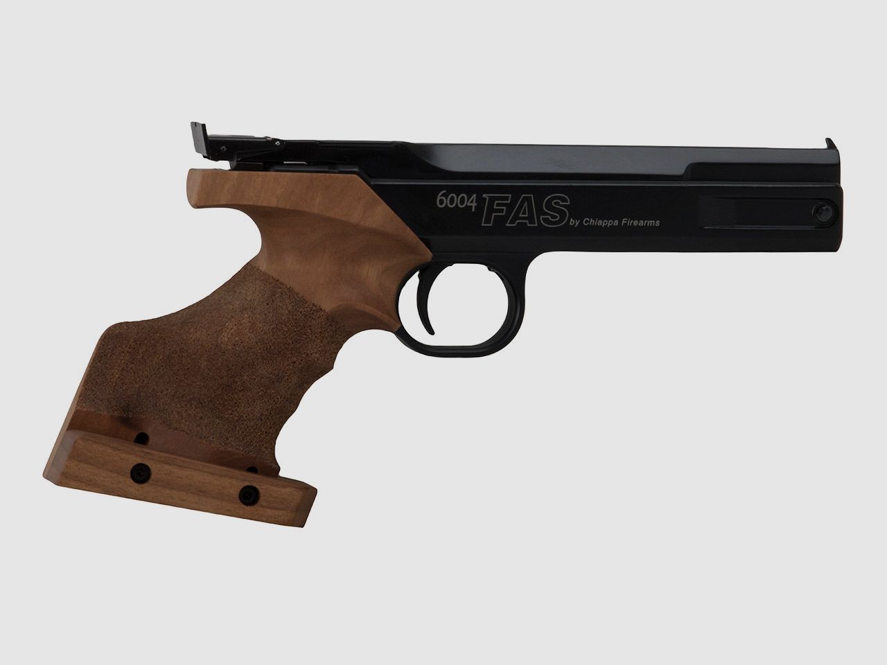 Matchpistole Chiappa FAS 6004 Match 7,5 Zoll LauflĂ¤nge langer Holzgriff Kaliber 4,5 mm (P18)