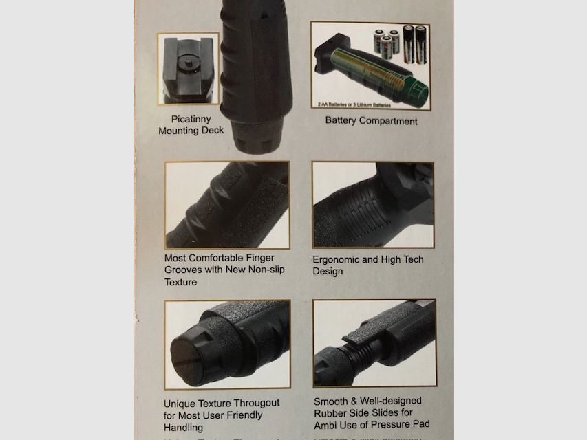 BGT Impugnatura in nylon verticale con attacco rapido per sistema Picatinny da 20 mm