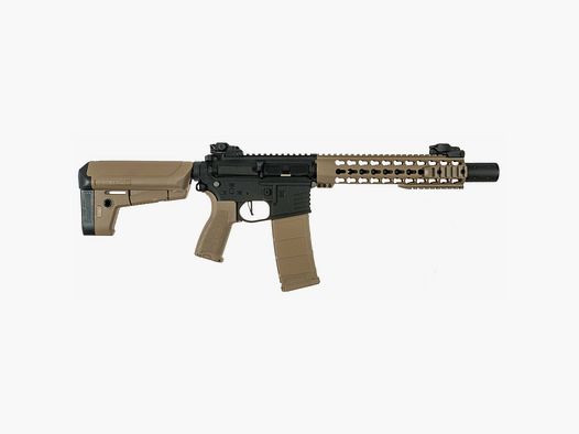 AR15 KeyMod 10 inch PREDATOR CHARLIE TAN/Zwart S-AEG Softair Geweer Vrij vanaf 18 Jaar | Delta Armory