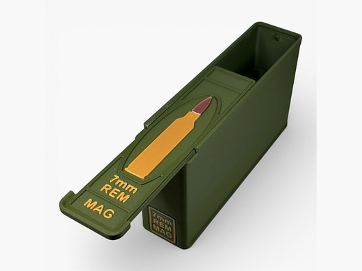 Coconut Innovations Ammunition Box / 7mm REM Mag / 'Sliding Lid' / Cartridge Box, Ammo Box