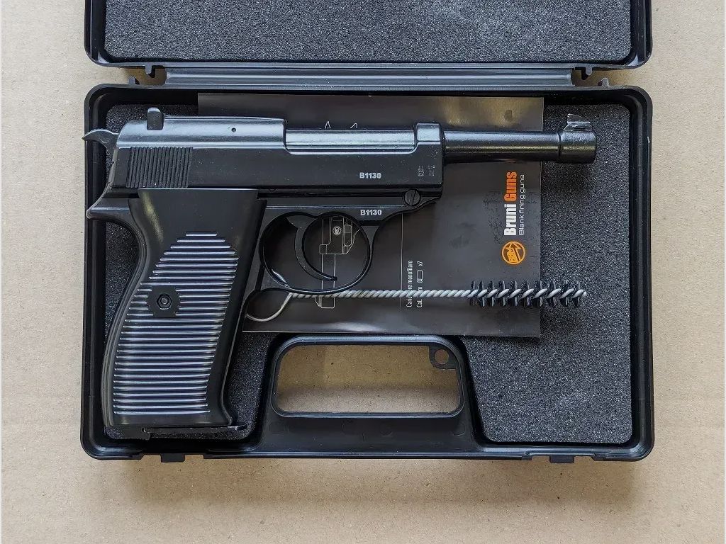BRUNI ME 38P 8mm P.A.K. blank firing pistol - Walther P38 replica