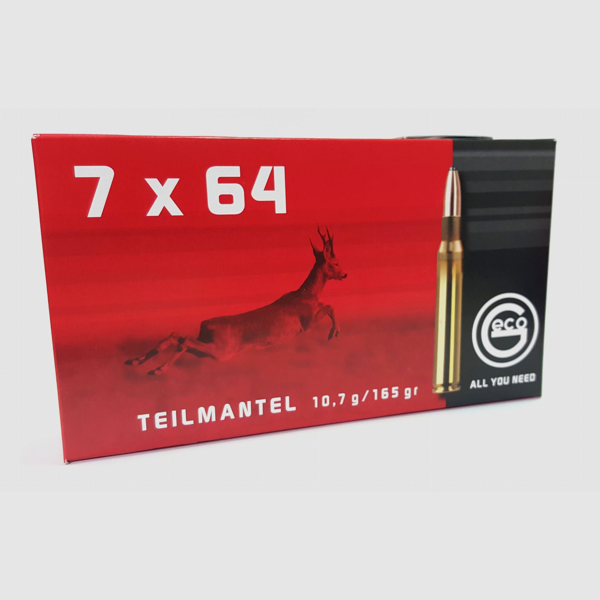 GECO 7x64 SOFTPOINT TM 10,7 g Büchsenmunition, Packung mit 20 Stück