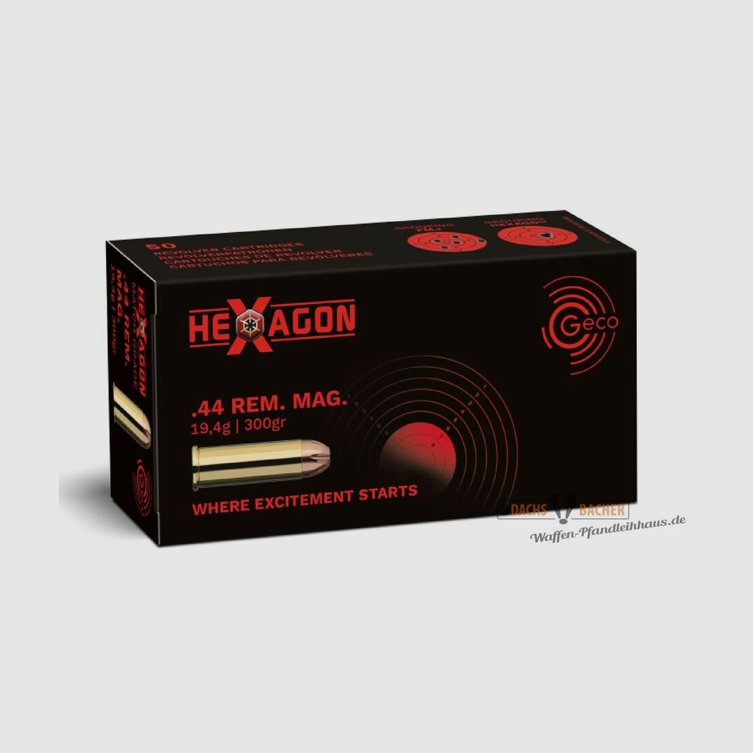 GECO .44 Rem. Mag. Hexagon 19.4g/300gr 50 rounds