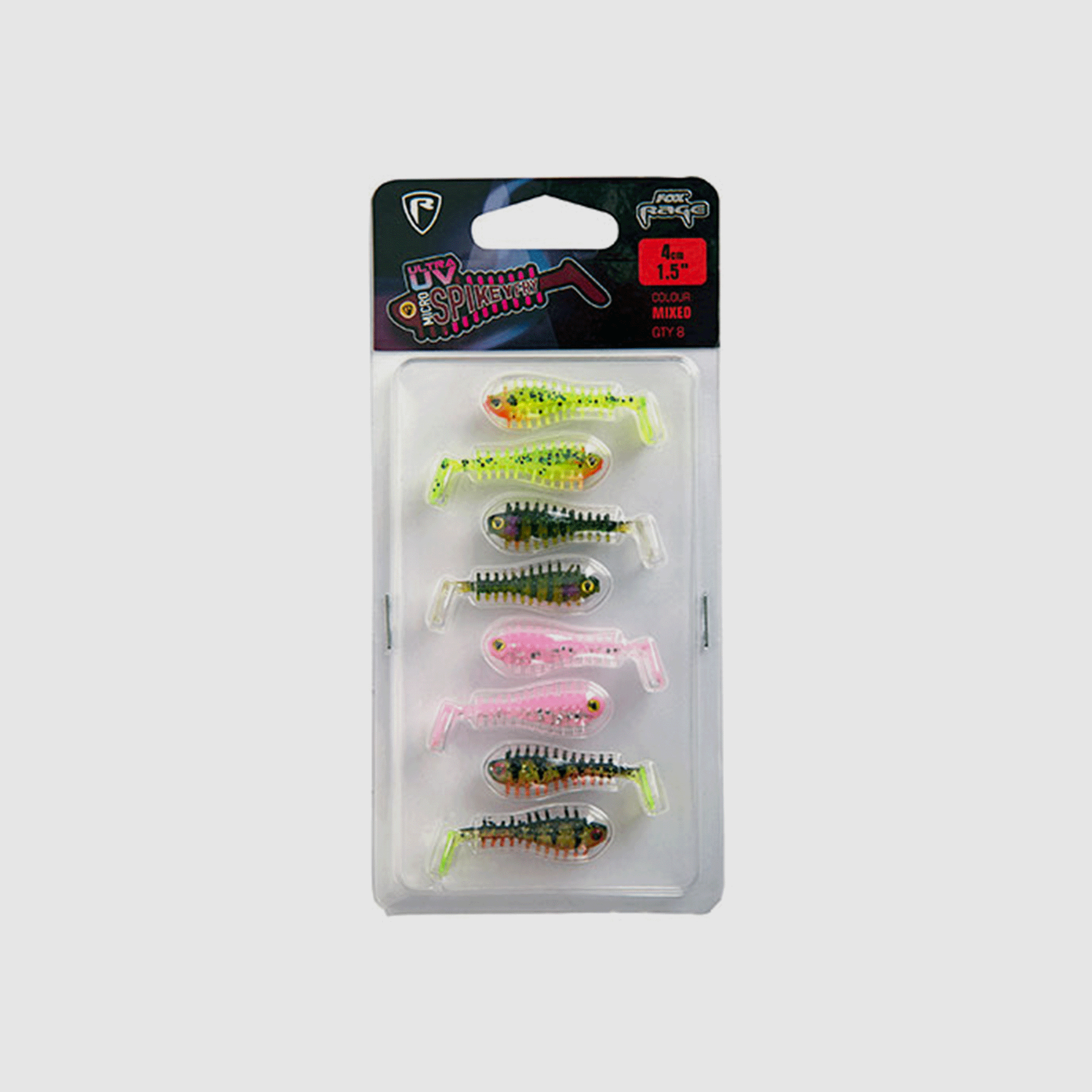 FOX RAGE – ULTRA UV SPIKEYFRY 4cm 1.5″ MIXED (8PZ), image 1 of 2