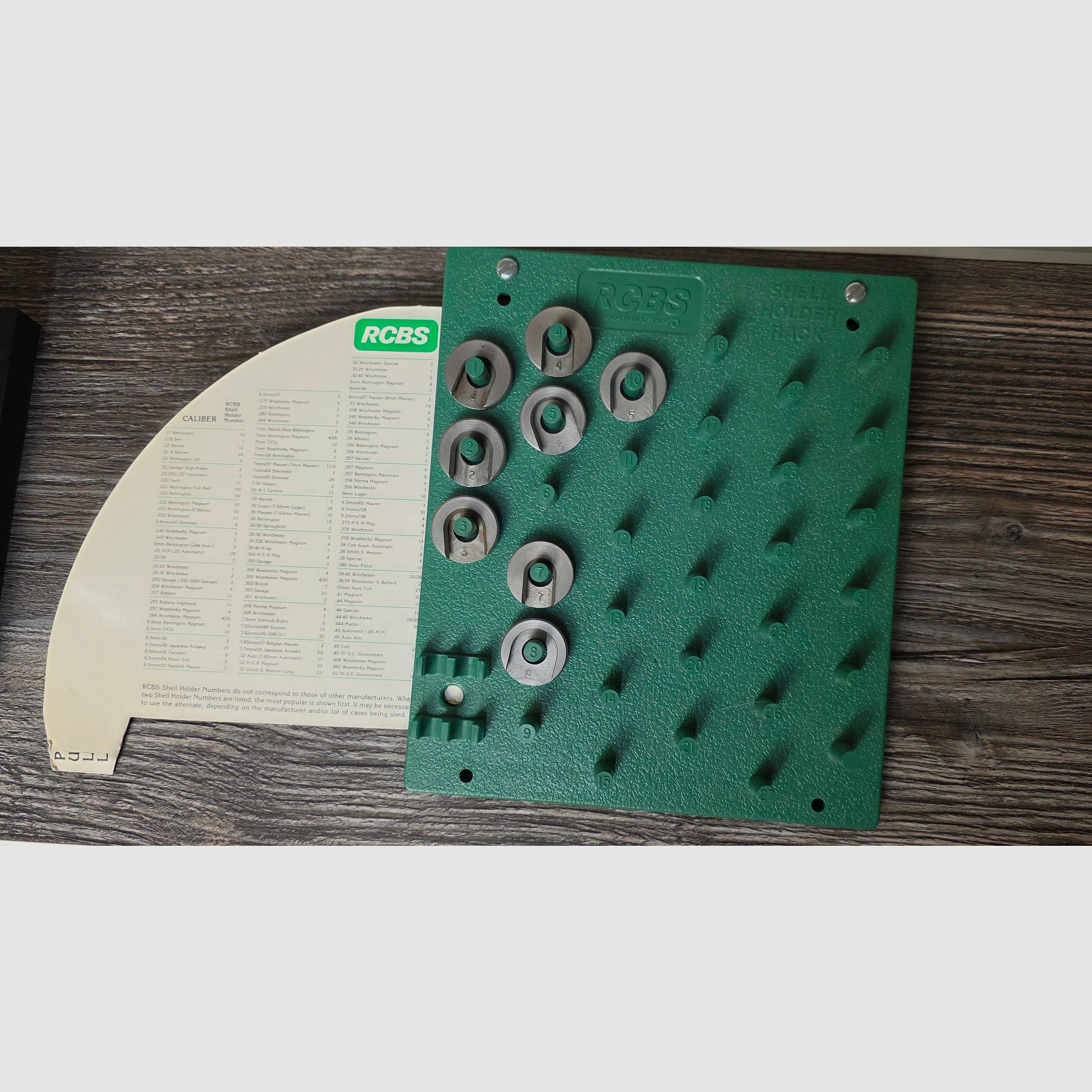 RCBS portaherramientas Nr: 1 2 3 4 5 7 8 con soporte