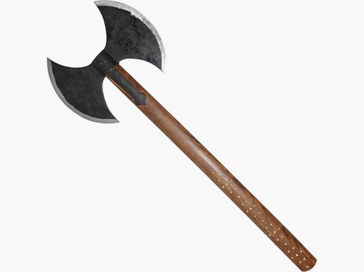 Embellished powerful double axe