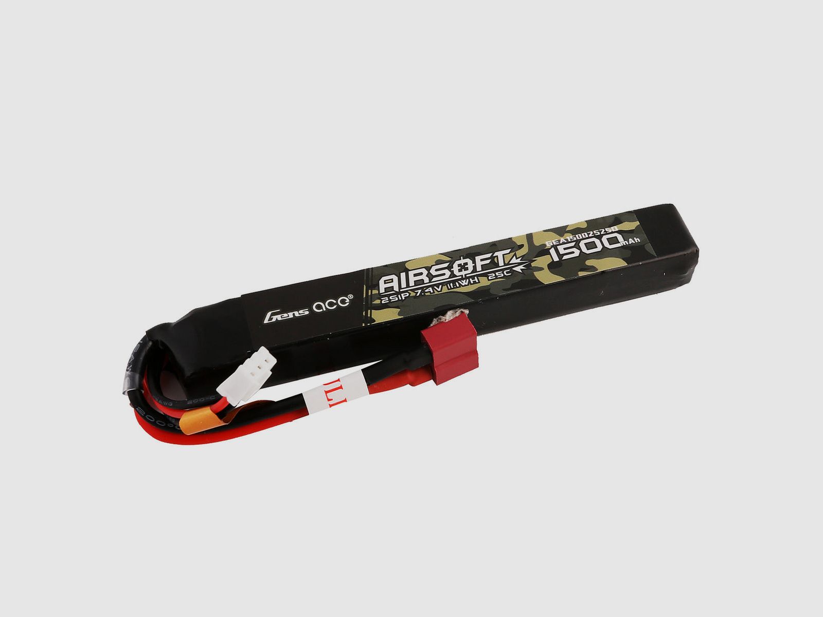 Gens Ace 25C 1500mAh 2S1P 7.4V stick type with T connector