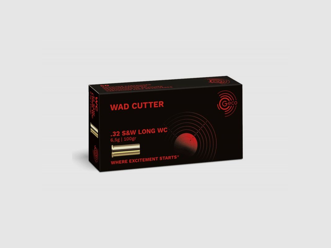1000 Cartridges Geco 32SW Long WC 100 Grs