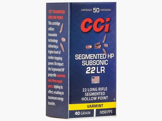 .22 LR CCI Segmented HP Subsonic 40gr