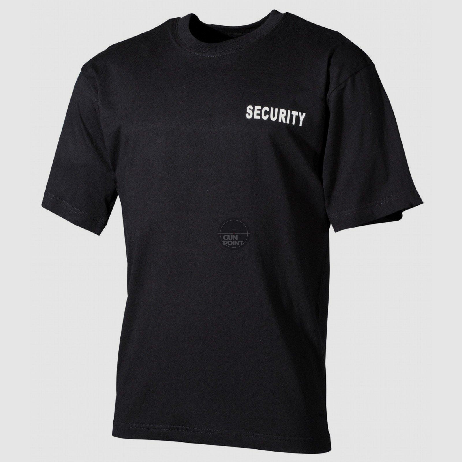 T-Shirt, schwarz,Security, bedruckt - Gre: XL