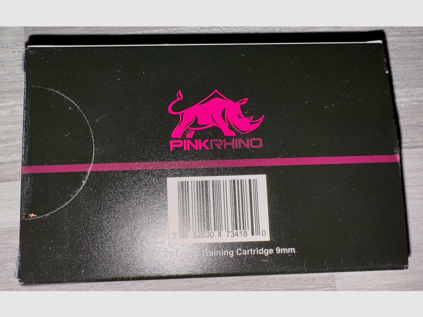 Roze neushoorn laserpatroon 9 mm