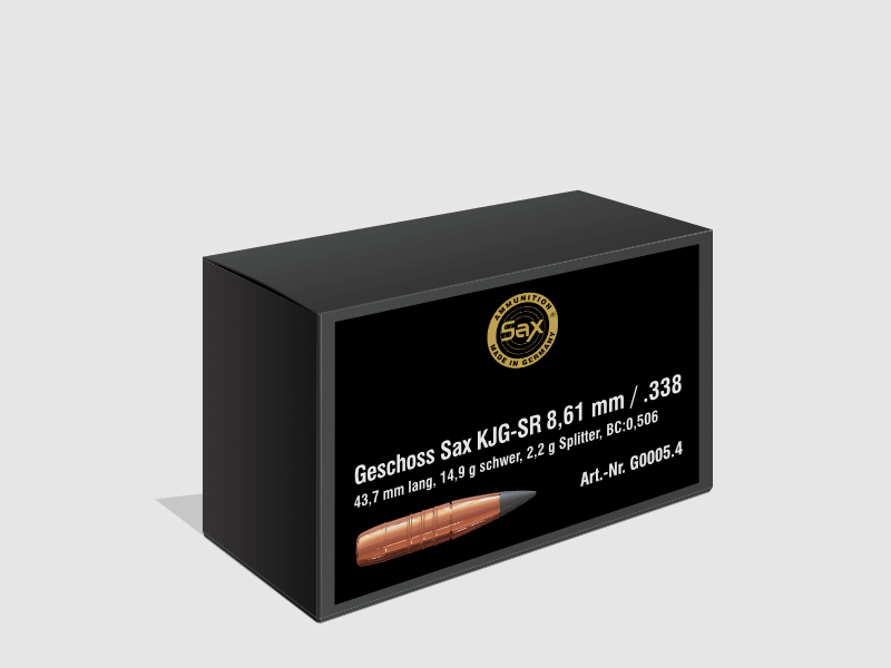 Geschosse Sax KJG-SR 8,5 mm / .338, 14,90g / 229,94gr, Bild 1 von 2
