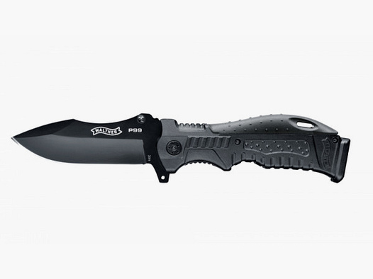 WALTHER P99 KNIFE - EINHANDMESSER MIT HOLSTER - WECHSELBARE GRIFFRÜCKEN
