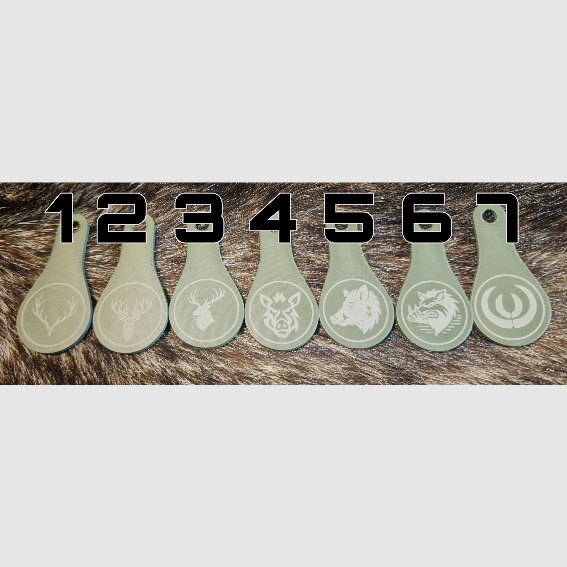 Einkaufswagenöffner mit jagdlichen Motiven