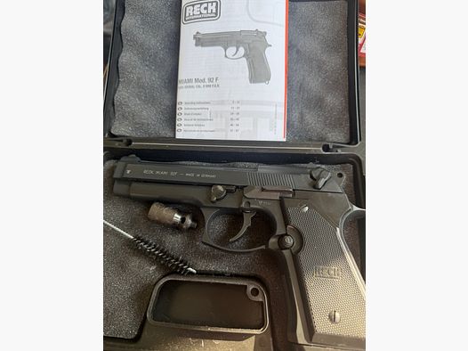 Reck Miami mod 92 F Gas Signal 9 mm top Zustand mit viel Zubehör 