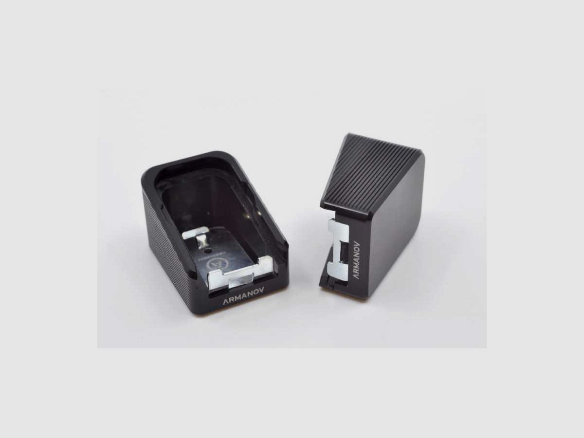 Armanov MPGLV2 Magazinbodenplatte -2 Schuss für Glock, Farbe: Silber, Bild 2 von 3