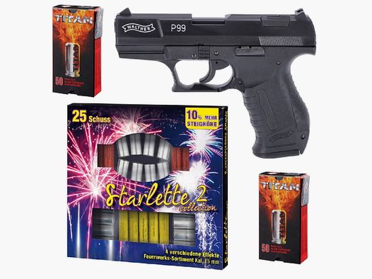 Pack combiné de feux d'artifice Walther P99 arme à blanc