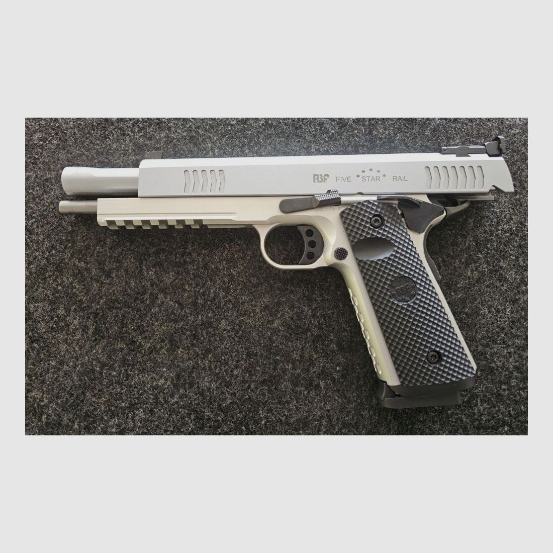 RBF 1911er-Manufaktur Ltd. FIVE STAR RAIL >Aircraft Alloy<, 6"-Longslide