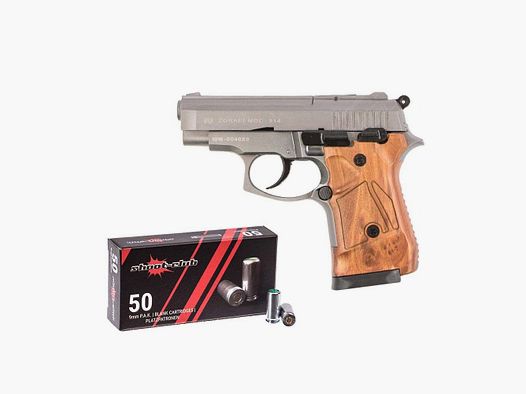 Zoraki 914-P pistola a salve Titan/aspetto legno 9mm + munizioni