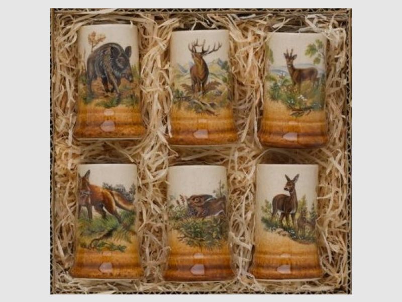 Stamper 50ml "Schrotpatrone" 6 er Set mit verschiedenen Tiermotiven