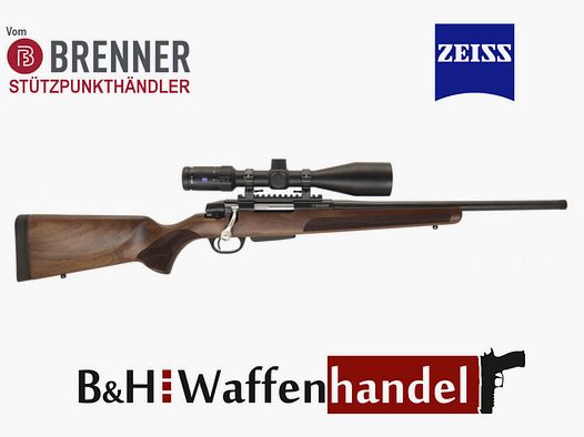 Brenner Komplettpaket:	 Brenner BR20 Walnuss mit Zeiss V4 3-12x56