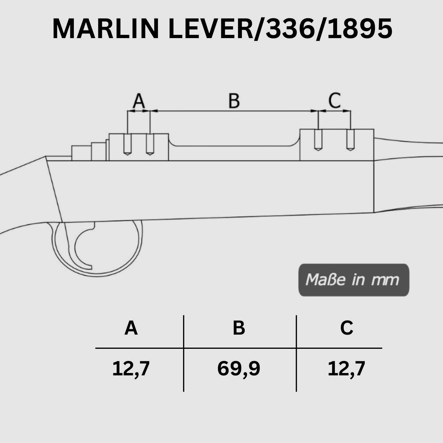 Geweer Doc Picatinny Weaver STAAL rail voor MARLIN LEVER 336 / 1985 Onderlever herhalingsgeweer
