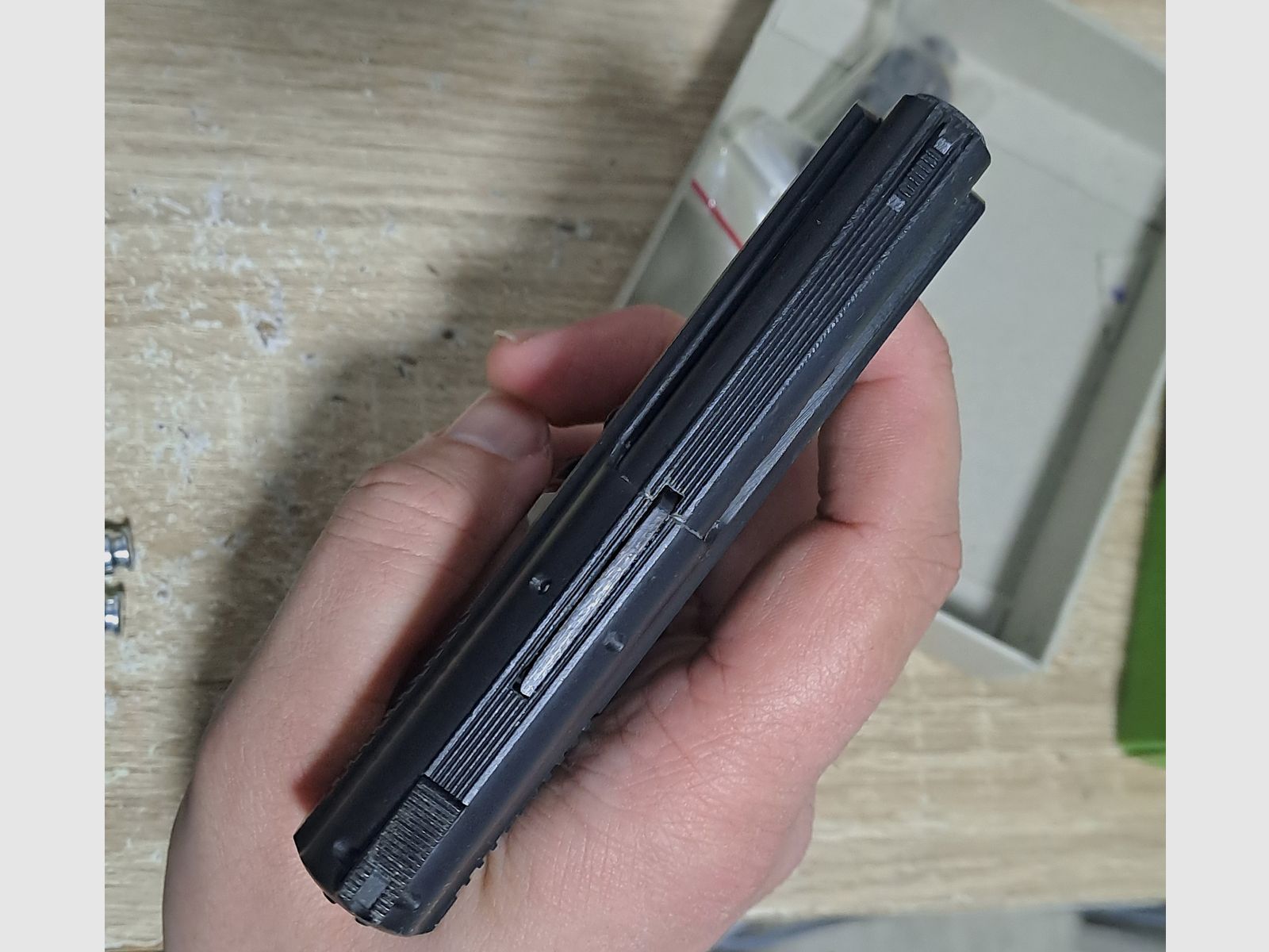 Alte Rhöner SM 15 Kal. 8 mm Knall im PTB 83/2 mit Verpackung!