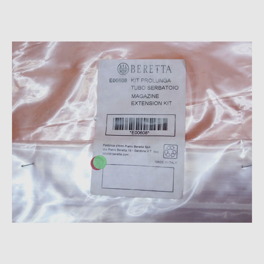 Beretta	 Beretta 1301: Magazinverlängerung +4-Schuss (E00608) Polymer schwarz (BL=270mm) 12GA incl. Magazinrohrfeder.