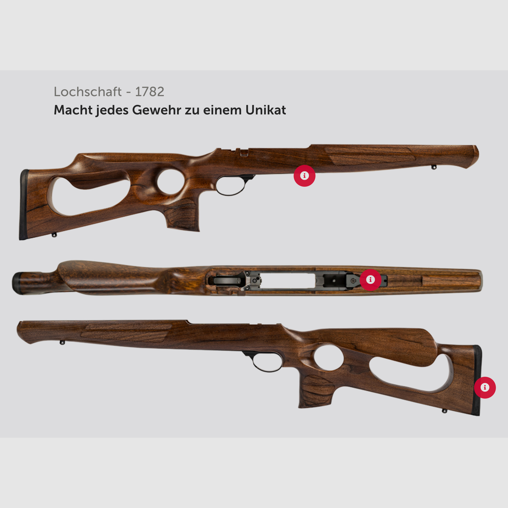 J.G. Anschütz 1782 D G-15x1 Lochschaft Kaliber .243 Win. 580 mm Repetierbüchse