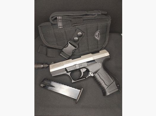 Walther P99 Schreckschuss Pistole 9mm P.A.K. bicolor (762) mit Fidragon Holster