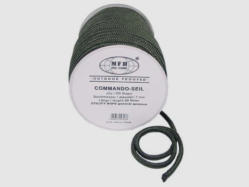 Seil / Schnur Oliv 7mm x 60m auf Rolle