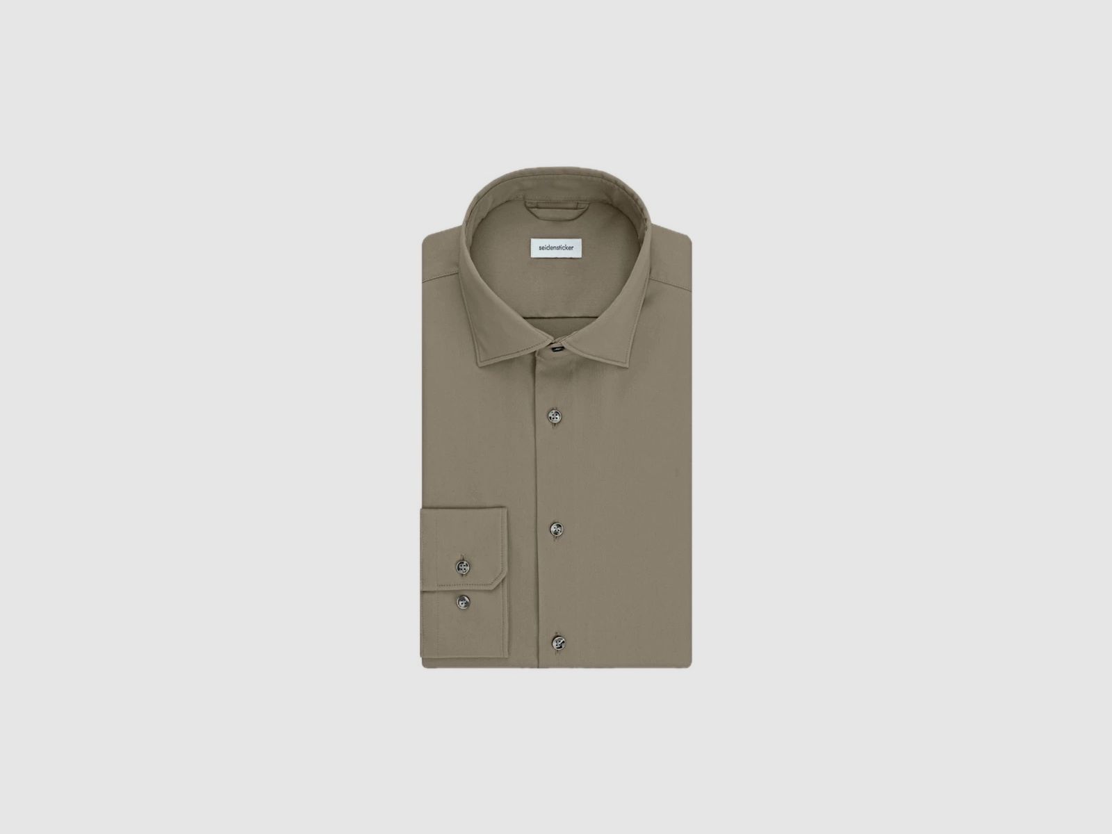 Chemise en twill performance SEIDENSTICKER en slim avec col Kent vert