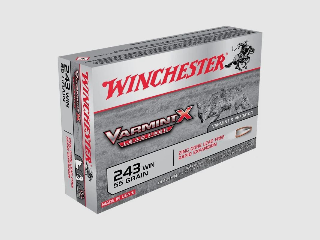 AMUNICJA KULOWA WINCHESTER .243 REM VARMINT X LEAD FREE 55GR