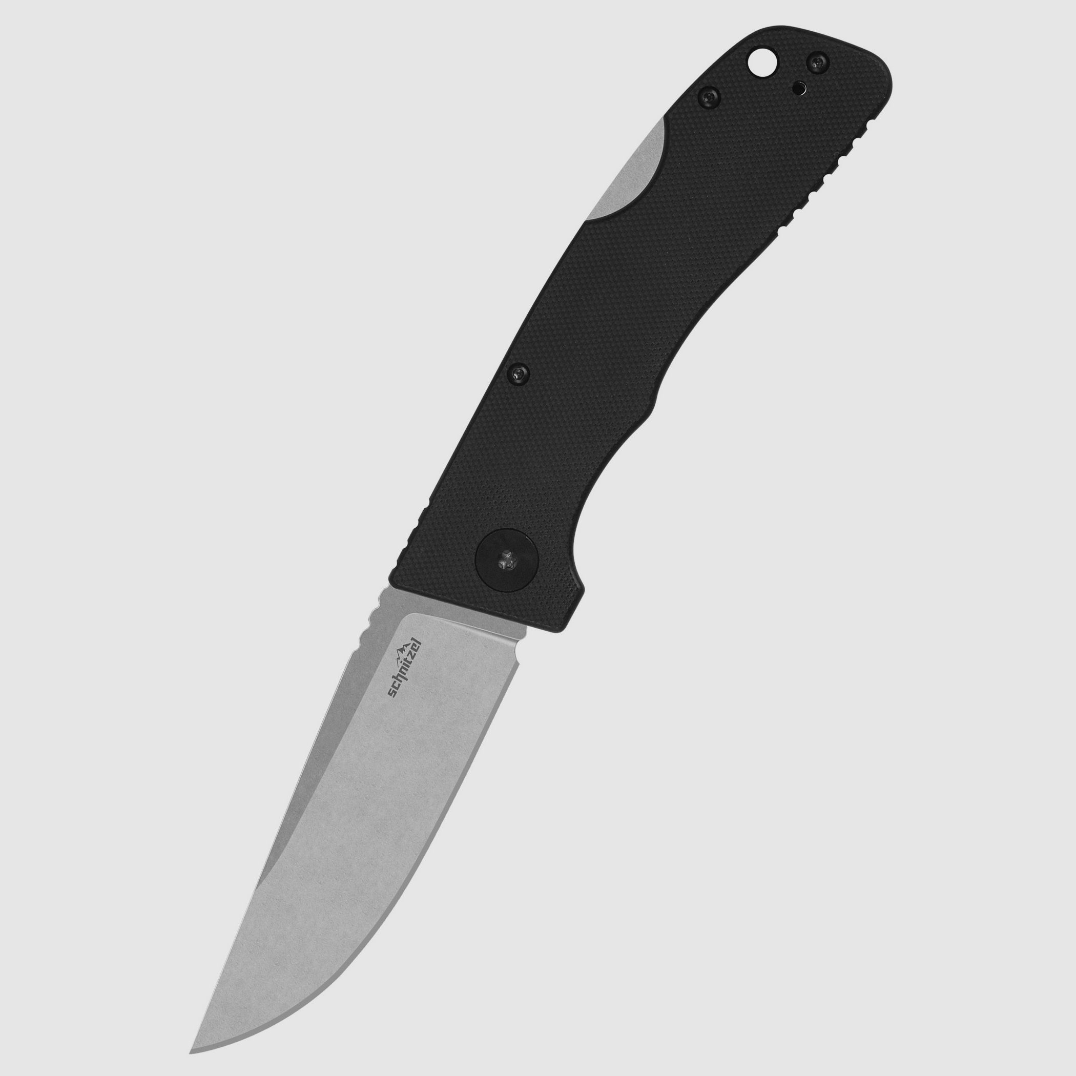 Schnitzel Outdoo Taschenmesser KVAR rostfreier 14C28N-Stahl mit Stonewash-Finish schwarz
