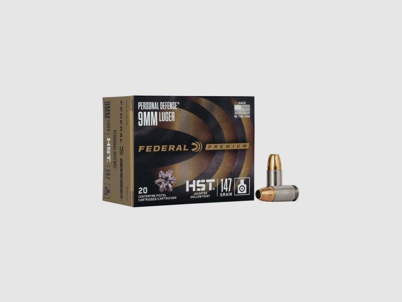 Federal Premium Personal Defense HST 9mm Luger 147GR JHP 20 Patronen