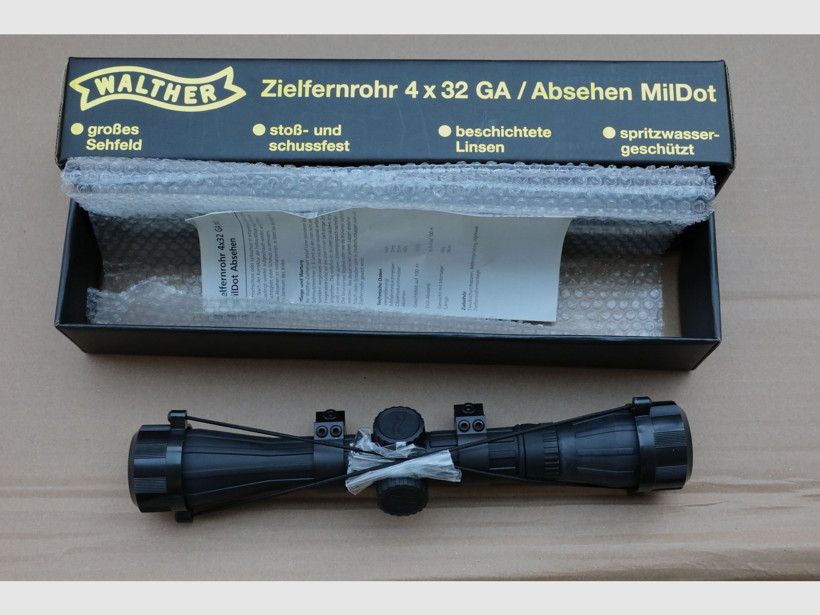 Walther Zielfernrohr 4x32 GA Absehen MilDot