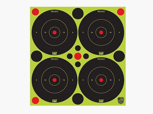 48 Targets P&S 3"/7.62cm Bullseye Green Splatter