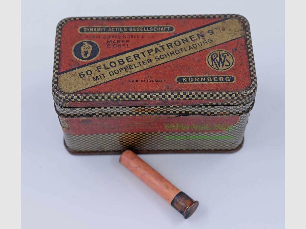 RWS (Dynamit AG) Nuremberg Flobert in original tin can 9mm Flobert double shot