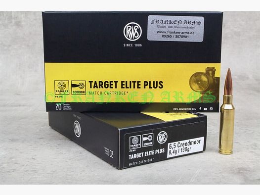 RWS Target Elite Plus 6,5 Creedmoor 130gr. 8,4g 20 pezzi Prezzi a scalare
